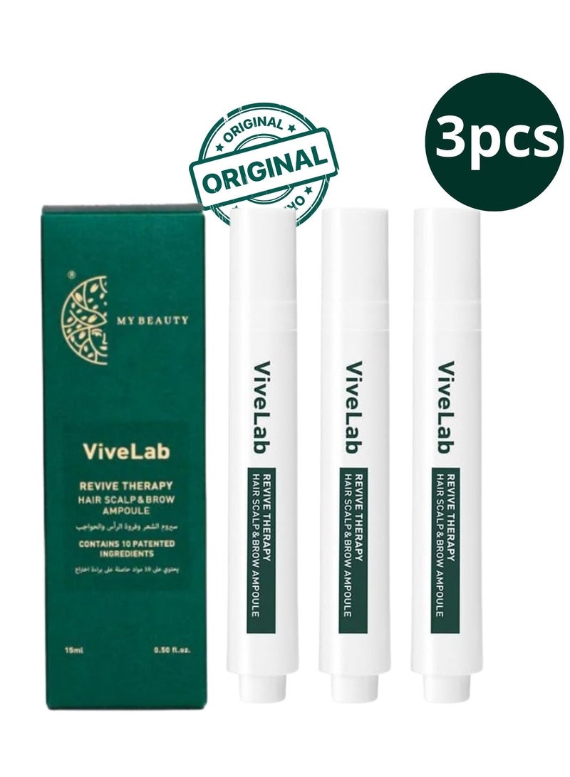 ViveLab [100% Original] Vivelab Revive Therapy Hair Scalp & Brow Ampoule 15ml (3PCS) - Image 2