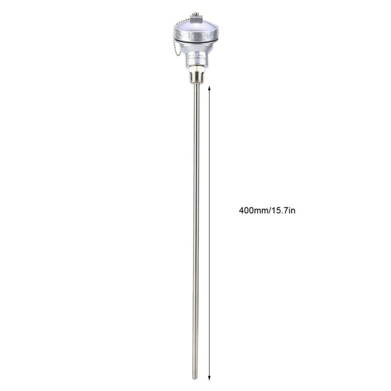 Temperature Sensor Probe: 400mm Protection Tube, 1/2'' NPT Thread, Rust & Corrosion Resistant Stainless Steel - Easy Installation, Wide Measuring Range for Temperature Controllers - Image 4