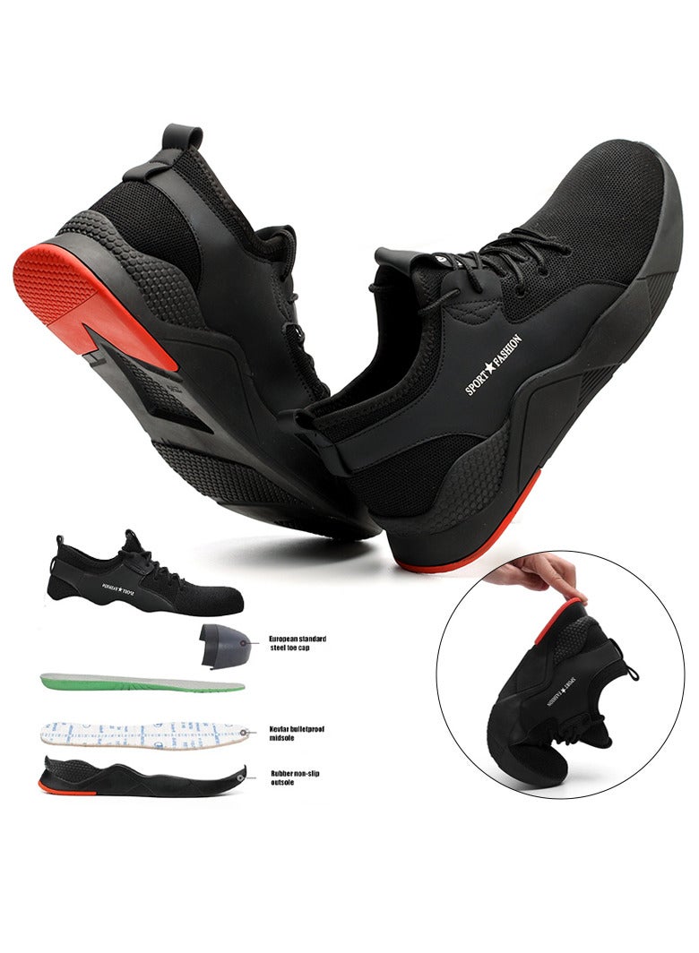Verci Steel Toe Sneakers for Men Comfortable Safety Shoes Non Slip Steel Toe Shoes Warehouse Industry Contstruction Puncture Proof Breathable Mens Women Work Shoes Breathable Safety Vests(45 EUR)  - Image 1