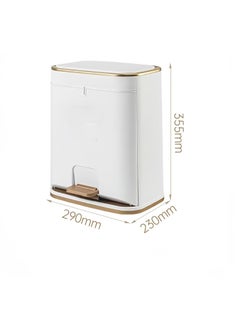 CityRiya-Long Trash Can with Lid, Plastic Garbage can with Press top Lid, Gold Step Pedal Trash can, Narrow Trash bin for Kitchen, Bathroom, Bedroom, Living Room, Office Trash Can（12L）  - Image 2