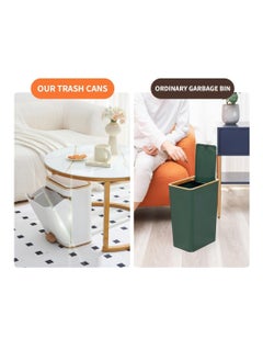 CityRiya-Long Trash Can with Lid, Plastic Garbage can with Press top Lid, Gold Step Pedal Trash can, Narrow Trash bin for Kitchen, Bathroom, Bedroom, Living Room, Office Trash Can（12L）  - Image 5