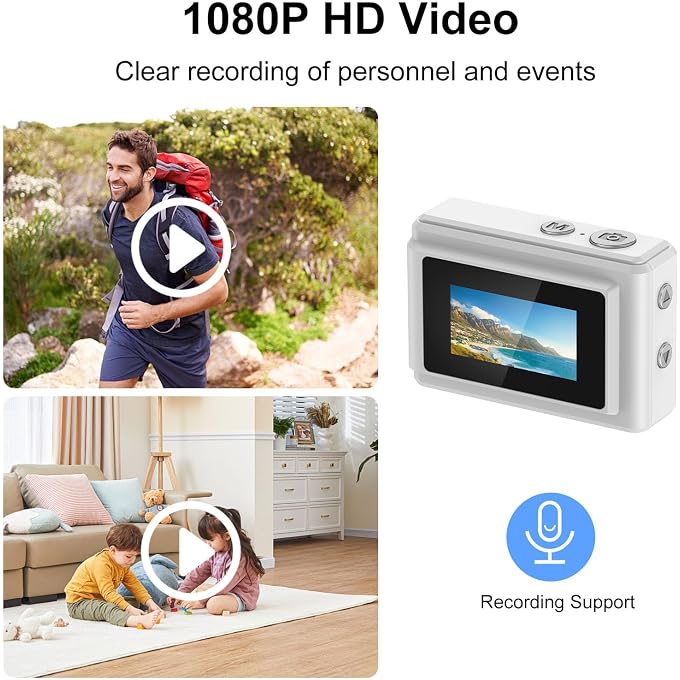 Tangxi Mini Keychain Digital Camera for Students, 1080P 12MP Small Camera Video Recorder, 6 Filters, 0.96 Inch LED Display for Travel Study Recording (White) - Image 4