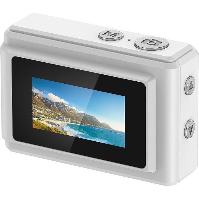 Tangxi Mini Keychain Digital Camera for Students, 1080P 12MP Small Camera Video Recorder, 6 Filters, 0.96 Inch LED Display for Travel Study Recording (White) - Image 1