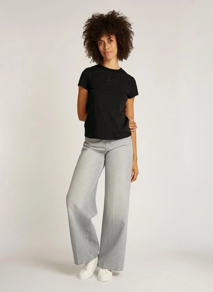 CALVIN KLEIN Crew Neck Knitted T-Shirt