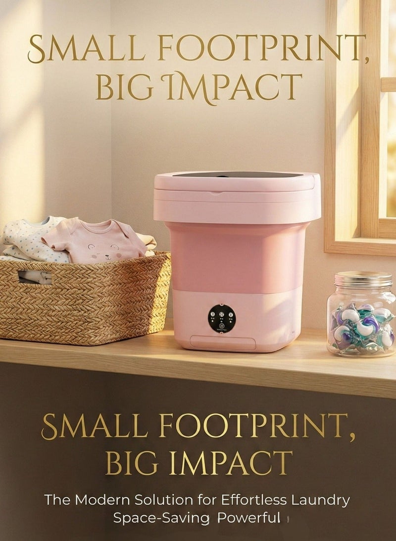 Portable Mini Folding Clothes Washing Machine, Bucket Automatic Mini Household Underwear Foldable Bucket Washer Baby Clothes Washing Machine, Suitable for Travelling, Camping, Apartment Dorm - Image 4