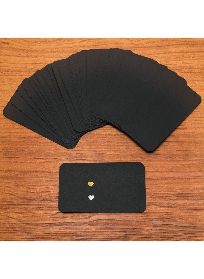 PENTA ANGEL - 100 Pcs Mini Paper Blank Gift Notes Cards Diy Craft Small Word Business Message Cards (Black) - Image 1