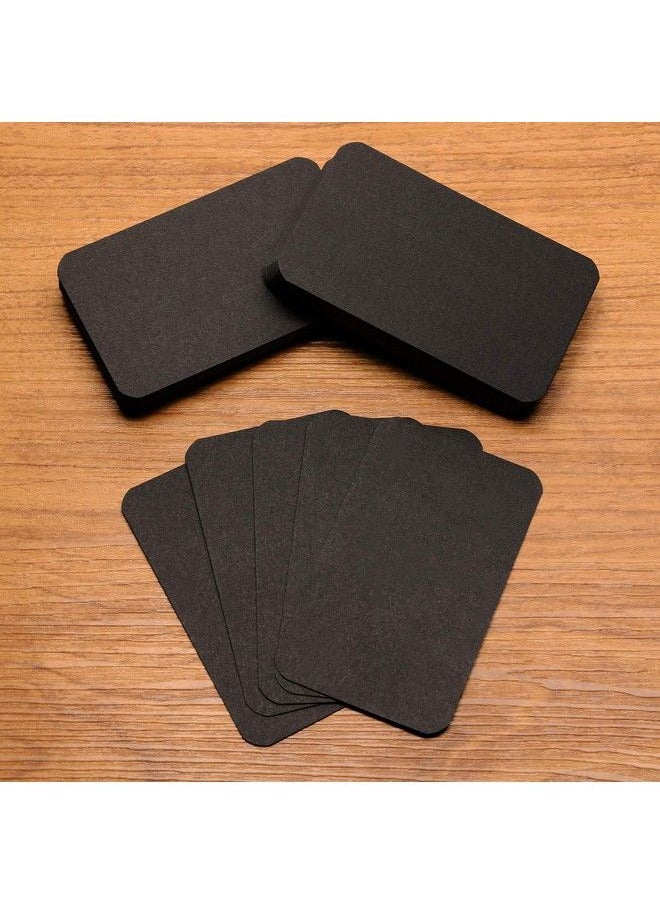 PENTA ANGEL - 100 Pcs Mini Paper Blank Gift Notes Cards Diy Craft Small Word Business Message Cards (Black) - Image 1