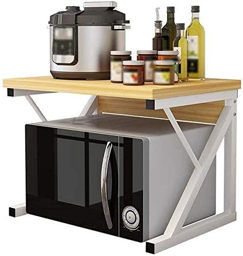 INDIAN DECOR INDIAN DECOR 37300 Shelf Microwave Shelf Stand Storage Shelf Storage RacksWooden Microwave Oven Rack Kitchen Bakers Rack Kitchen Counter and Cabinet Shelf Rack Color 54 40 37cm  - Image 1