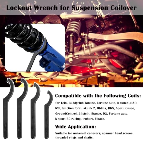 MOEBULB Coilover Adjustment Tool 4x Steel Spanner Wrench Compatible with Tein KW Ohlins HKS Apexi Cusco - Image 2