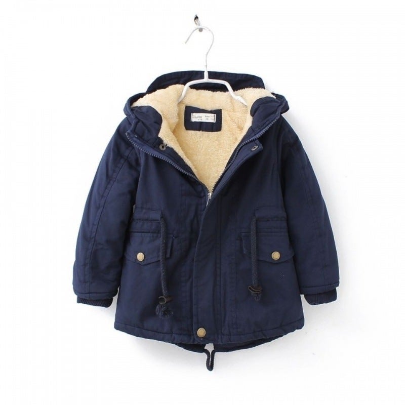 Children'S Wear Boy'S Winter Wear Fleece-Lined Thickened Coat Winter Wear Girl'S Cotton-Padded Coat Children'S Cotton-Padded Coat Trenchcoat Coat - Image 4