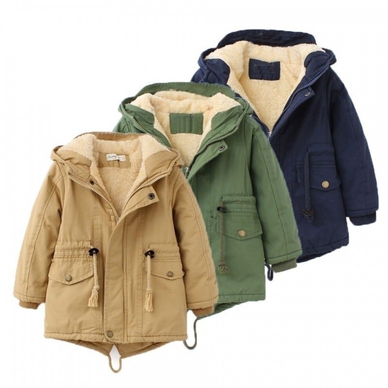Children'S Wear Boy'S Winter Wear Fleece-Lined Thickened Coat Winter Wear Girl'S Cotton-Padded Coat Children'S Cotton-Padded Coat Trenchcoat Coat - Image 2