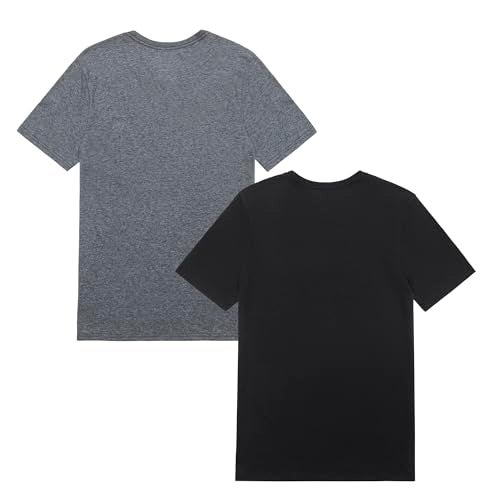 Hurley Men's 2 Pack Crewneck SS Tee Shirt, Black/Grey, X-Large - Image 3