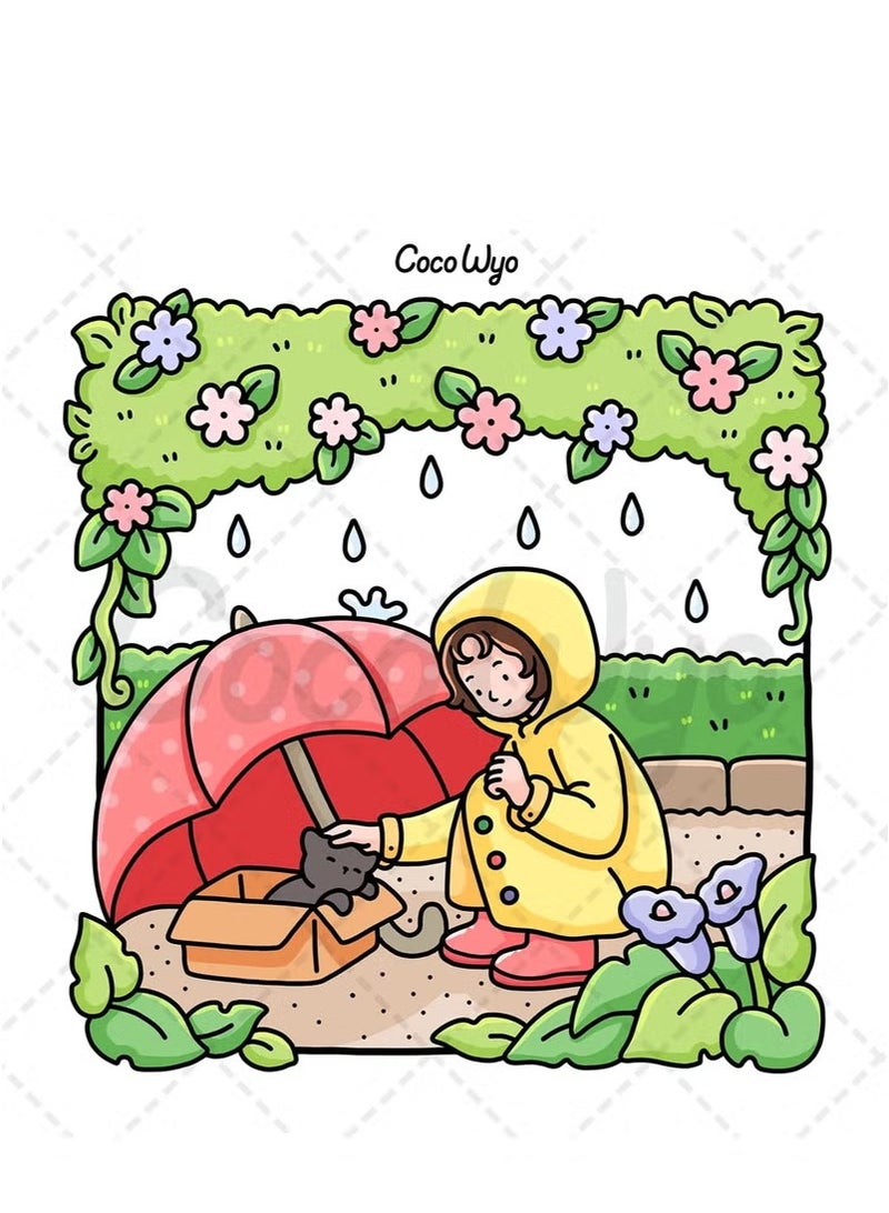 DayWins Girl Moments: A Stress-Relief Coloring Book for Adults & Teens - Cute & Cozy Daily Activities, Mindfulness Illustrations | Relaxing Anti-Anxiety Art Therapy (Cozy Spaces Collection)  - Image 3