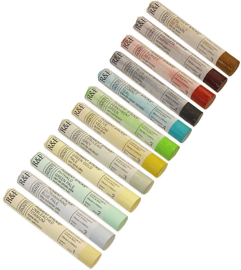R&F Handmade Paints - Professional Oil Pigment Stick, Painters Dozen 2, Set of 12 Colors - Image 2