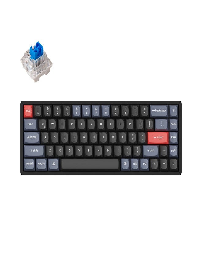 Keychron كيبورد ميكانيكي لاسلكي Keychron K6 Pro QMK/Launcher قابل للبرمجة مخصص مع مفاتيح قابلة للتبديل Keychron K Pro بمفتاح أزرق تصميم 65% إطار من الألمنيوم إضاءة خلفية RGB كيبورد مكتبي لنظامي Mac و Windows و Linux - Image 1