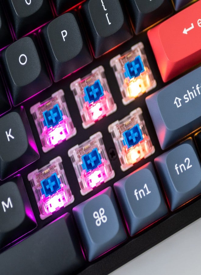 Keychron كيبورد ميكانيكي لاسلكي Keychron K6 Pro QMK/Launcher قابل للبرمجة مخصص مع مفاتيح قابلة للتبديل Keychron K Pro بمفتاح أزرق تصميم 65% إطار من الألمنيوم إضاءة خلفية RGB كيبورد مكتبي لنظامي Mac و Windows و Linux - Image 4