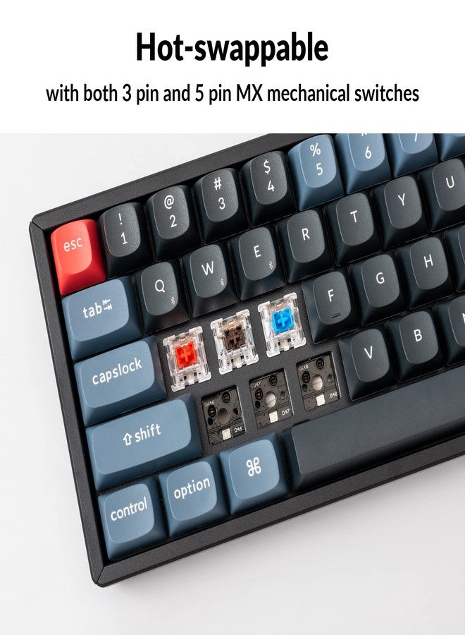 Keychron كيبورد ميكانيكي لاسلكي Keychron K6 Pro QMK/Launcher قابل للبرمجة مخصص مع مفاتيح قابلة للتبديل Keychron K Pro بمفتاح أزرق تصميم 65% إطار من الألمنيوم إضاءة خلفية RGB كيبورد مكتبي لنظامي Mac و Windows و Linux - Image 3