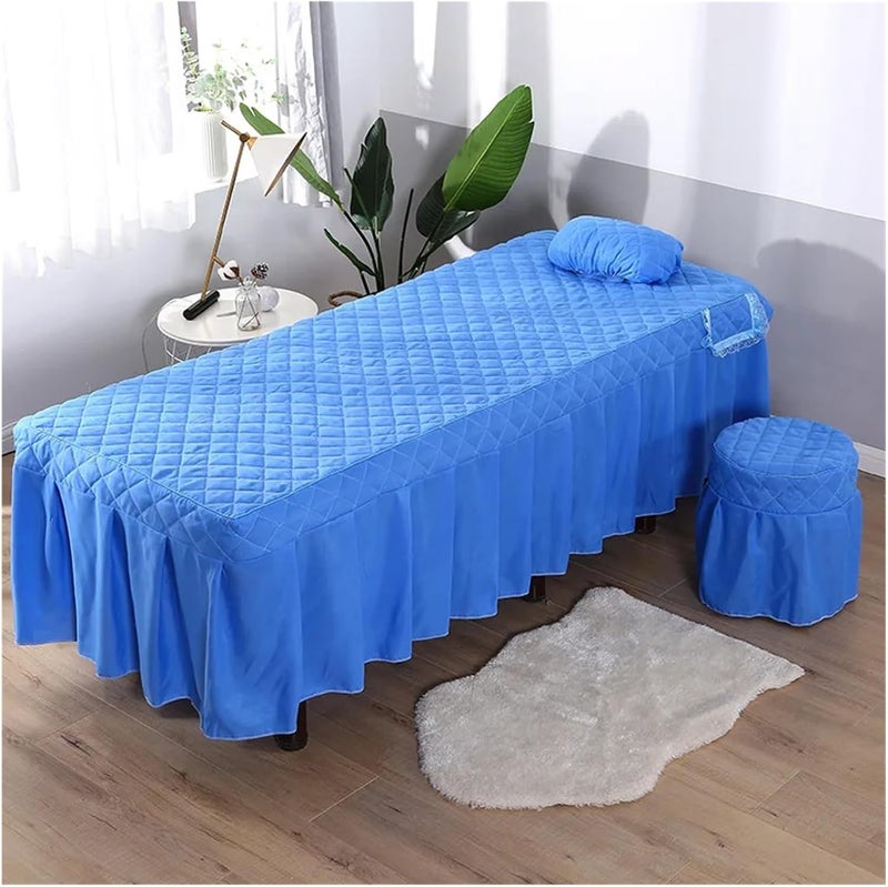 Beauty Salon Massage Table Bed Sheet Skirt and Pillowcase for Beauty Salon Table Bed skirt Massage SPA Bed Cover Colchas with Hole(Plum,80X190cm) - Image 5