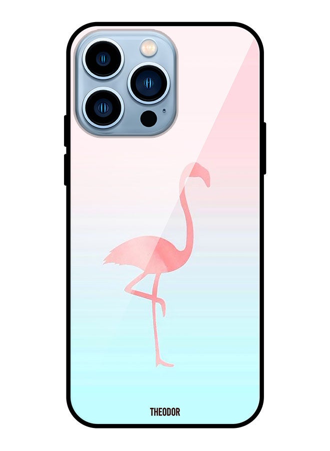 Theodor Protective Tempered Glass Case Cover For Apple iPhone 13 Pro Max Pink Flamingo - Image 1