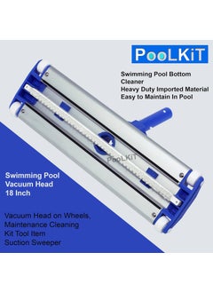 PooLKiT PooLKiT Swimming Pool Vacuum Hose Pipe 9 Meter 9 Mtrs30 Feet Swimming Pool Vacuum Head 18 inch Swimming Pool Vacuum Head Cleaner Flexible Brush 14 inch Algae Brush 10 Inch Wall Brush 10 Inch  - Image 3
