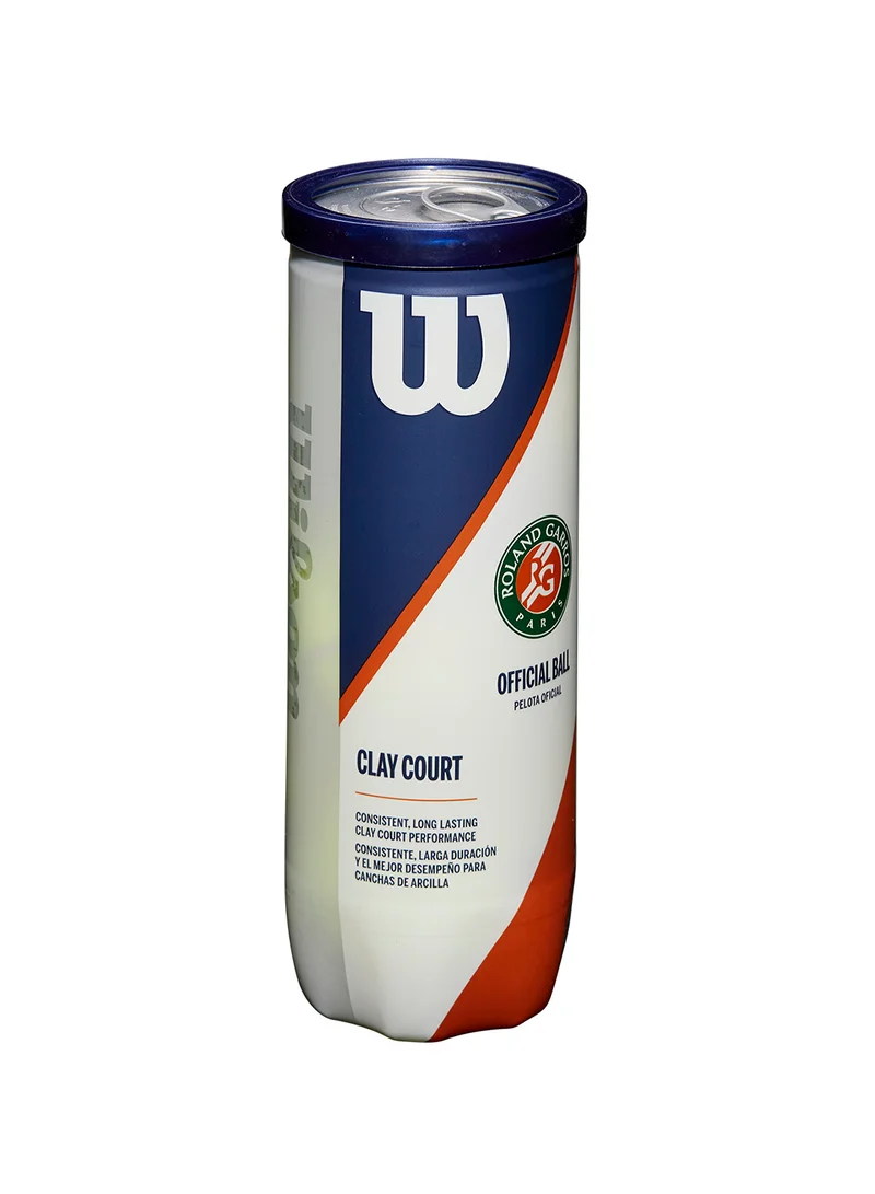 ويلسون كرات تنس رولاند جاروس أوفيشيال كلاي كورت مكونة من 3 قطع - أصفر