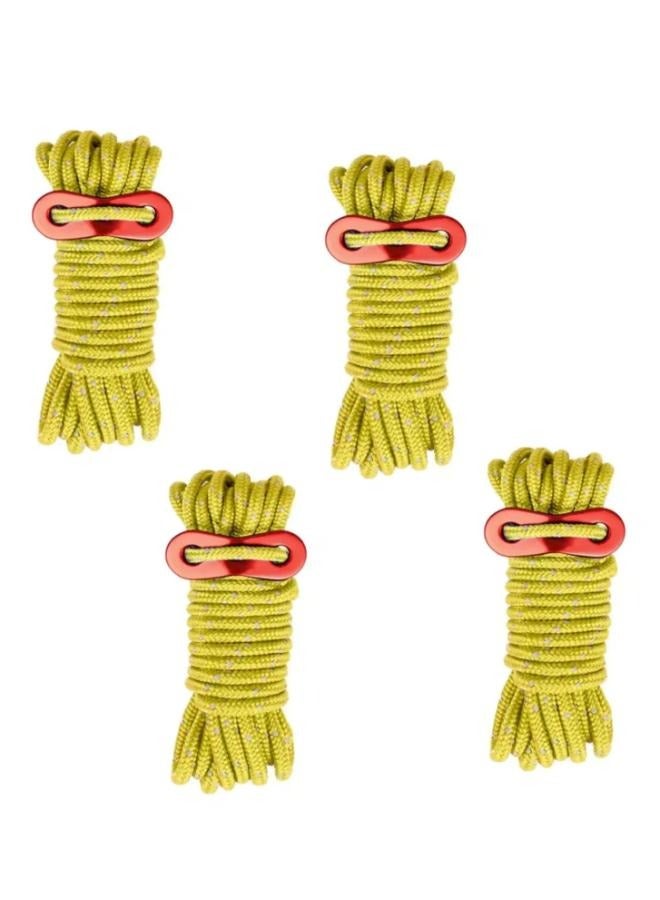 4 Pieces Reflective Nylon Tent Rope Para cord Parachute Cord Tent Rope Fits Camping Tent Hiking Camping  Outdoor Activity - Image 1