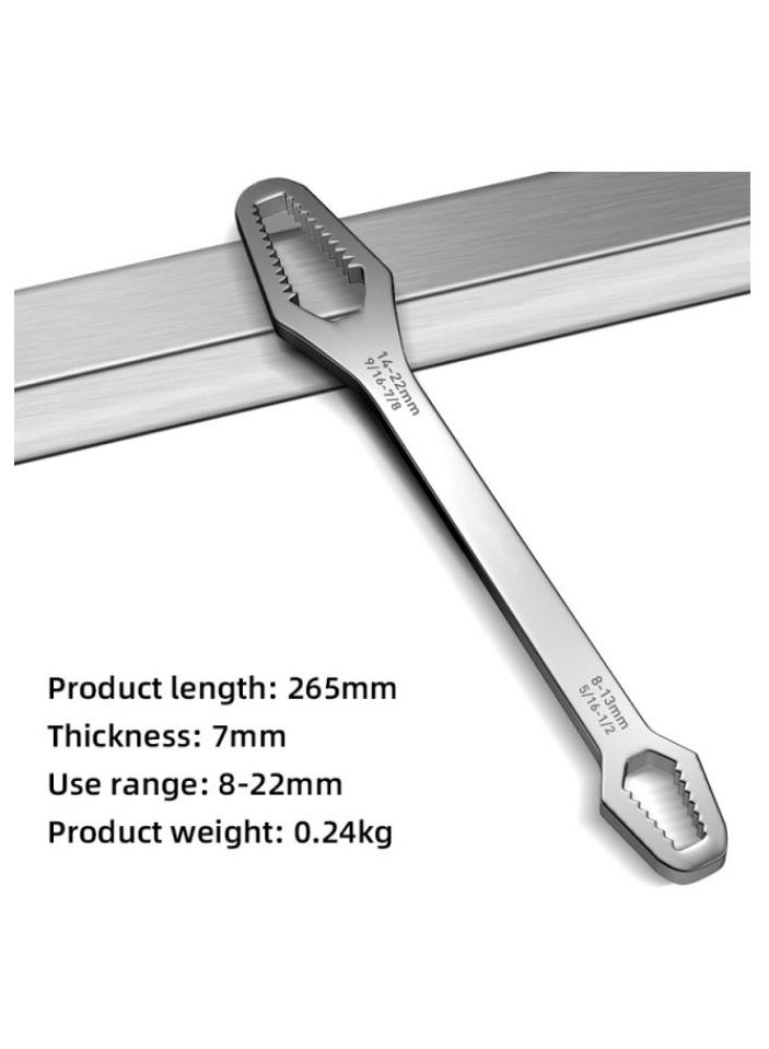 CHT Universal Wrench Double Sided Wrench Multi-Function 8-13mm and 14-22mm - Image 1