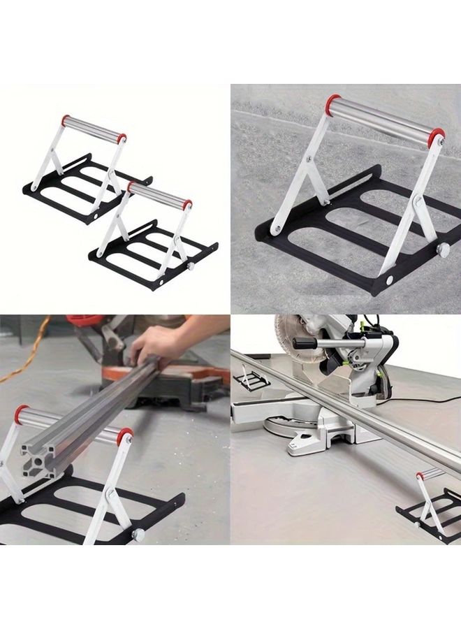 Adjustable Cutting Machine Bracket Metal Workbench Saw Platform Height Adjustable White One Piece - Image 4