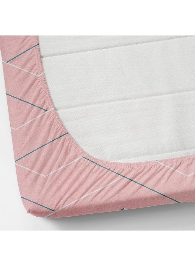 SHOMES شومس 100% قطن جليسي مرن ملاءات سرير 72" × 78"، ملاءة سرير مزدوجة مرنة مع 2 غطاء وسادة كبير (18x28 بوصة) - وردي - Image 2