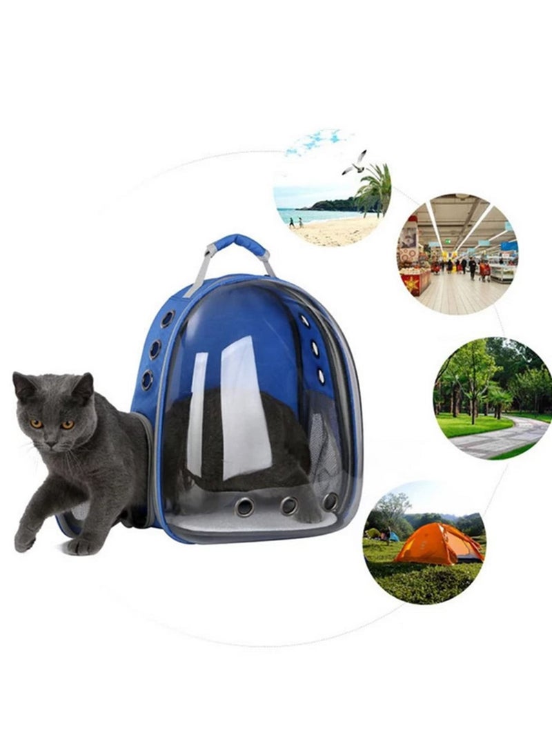 Generic Cat Carrier Bags Breathable Pet Carriers Small Dog Cat Backpack Travel Space Capsule Cage Pet Transport Bag 42x31x25cm (Blue) - Image 4