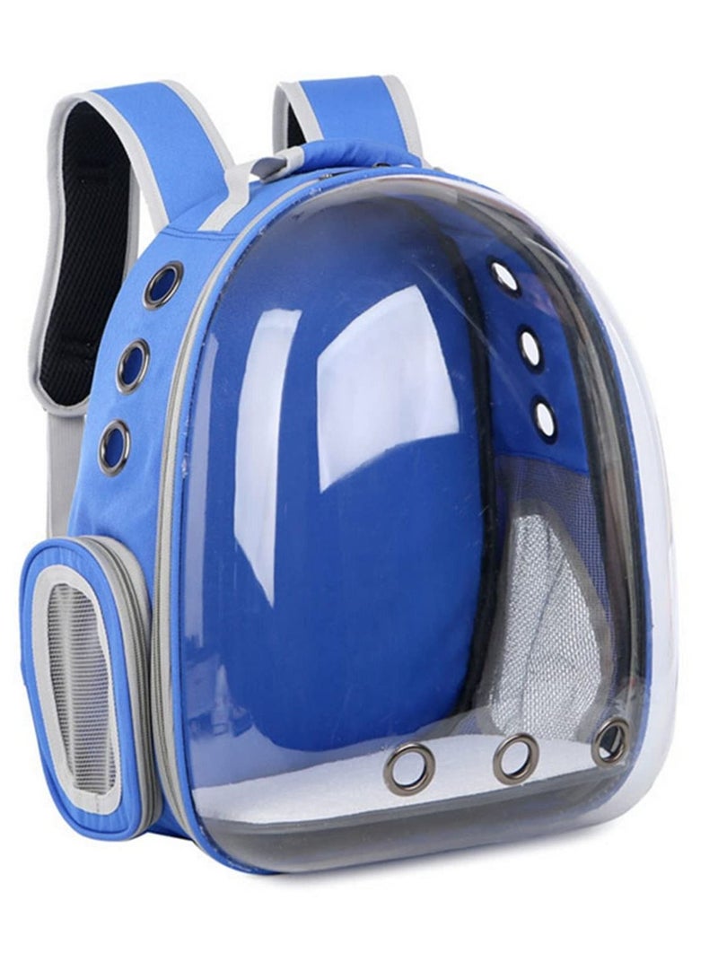 Generic Cat Carrier Bags Breathable Pet Carriers Small Dog Cat Backpack Travel Space Capsule Cage Pet Transport Bag 42x31x25cm (Blue) - Image 1