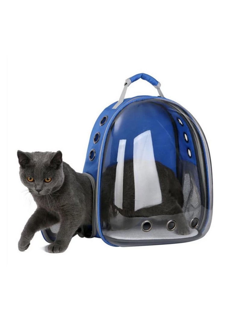 Generic Cat Carrier Bags Breathable Pet Carriers Small Dog Cat Backpack Travel Space Capsule Cage Pet Transport Bag 42x31x25cm (Blue) - Image 2