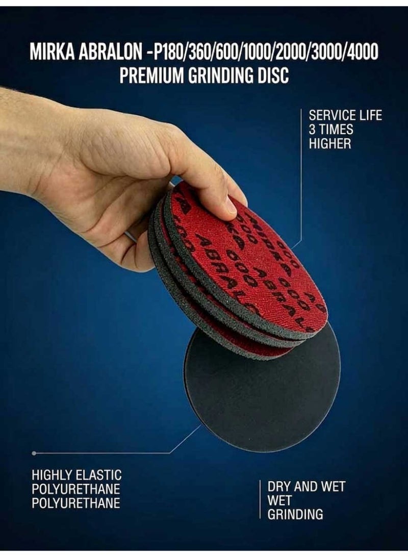 Mirka 5 Inch 125mm Foam Sanding Discs Sponge Headlight Auto Polish 20 Pcs - Image 3