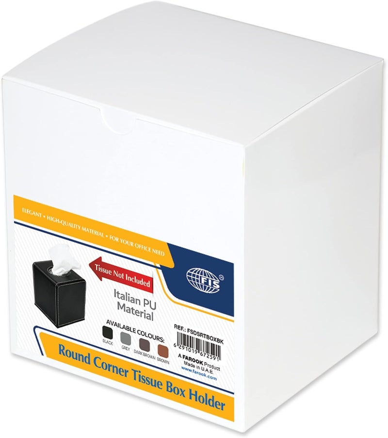 FIS Small Round Tissue Box - Modern Black Design - Image 2
