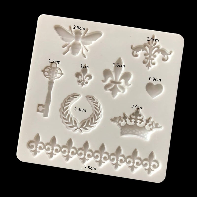 Zittop Cute Crown Fleur De Lis Heart Butterfly Collection Fondant 3D Diy Cupcake Silicone Mold Tool for Make Chocolate Hard Candies Dessert Ice Cube - Image 3