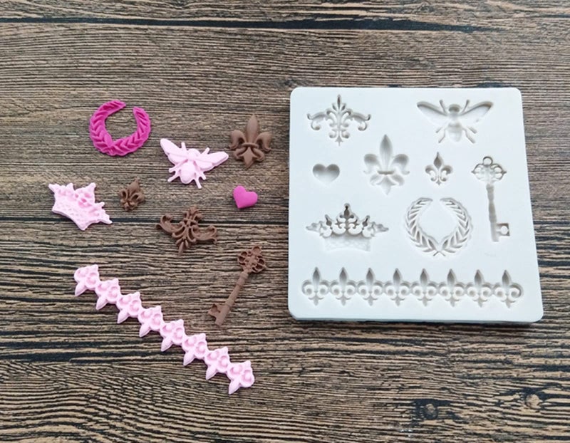 Zittop Cute Crown Fleur De Lis Heart Butterfly Collection Fondant 3D Diy Cupcake Silicone Mold Tool for Make Chocolate Hard Candies Dessert Ice Cube - Image 5