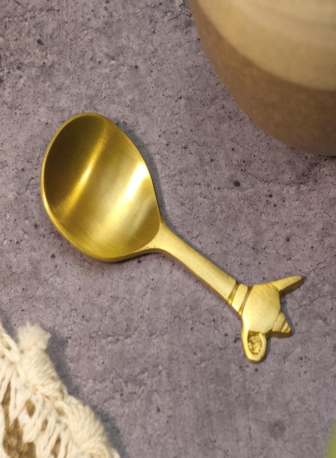 Ambi Home Small Kettle Head Brass Tea Spoons - Set of 2 | Brass | Kitchenware | Tea Spoon Set | Decor | Handcrafted | Vintage - Image 4