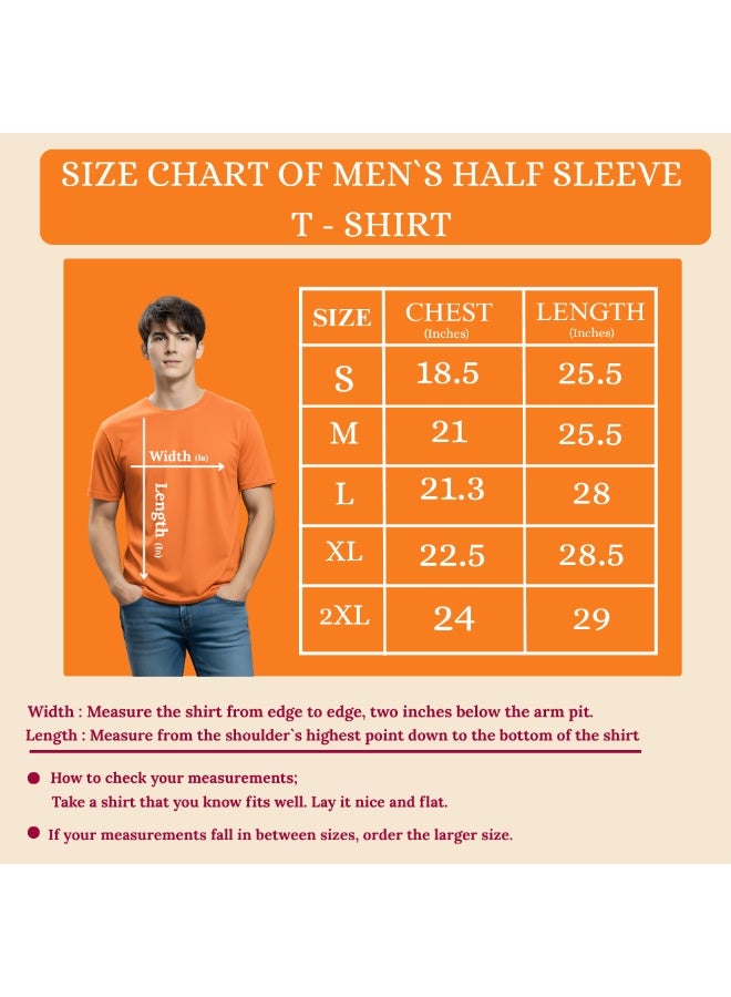 Turkey Flag Printed Men's T-Shirt Orange Round Neck Short Sleeve Cotton Tee–Travel Souvenir Gift–Soft & Comfortable - Image 2