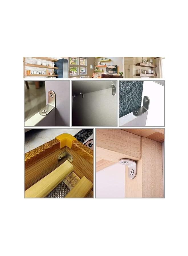 promass Corner Brace L Shaped Bracket, Stainless Steel Corner Code Decorative Joint Right Angle Bracket for Shelf Supports Fixing Wood Furniture Chair Table Cabinet Bed with Screws (30x30x16mm) - Image 5