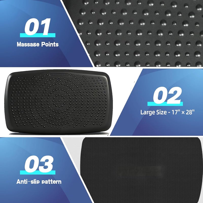 ergohead Large Comfort Standing Desk Mat (17"x28") - 3/4 Thick PU Foam Anti Fatigue Foot Massage Mat with Acupressure Points, Non-Slip Waterproof Easy Clean Kitchen Floor Mat for Office Home - Image 4