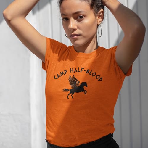 shop4ever Camp Half Blood Demigods Women's T-Shirt Small Orange - Image 5