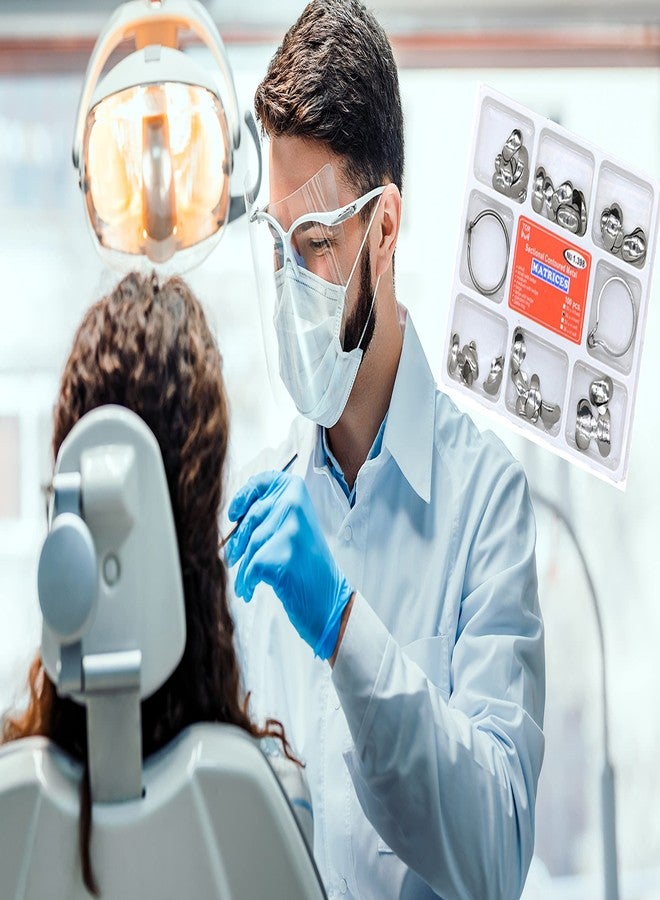 Impressive Smile 100Pcs Dental 35μm Sectional Contoured Metal Matrices 2 Rings to Fill Tooth - Image 2