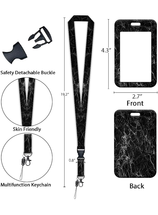erorex Vertical Id Badge Holder With Detachable Neck Lanyard Strap Lanyards For Id Badges For Women Man Id Card Protector For Id Credit Proximity Key Card Driver'S License And Pass - Image 2