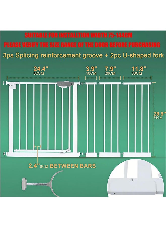 بيوينتي التلقائي إغلاق باب السلامة ، لا حفر ، سوبر واسعة باب الطفل 75-84cm + 10 / 20 / 30cm التوسع ، 75-144cm درج باب السلامة ، باب السلامة في الأماكن المغلقة للحيوانات الأليفة سياج الأبواب والممرات والسلالم - Image 2