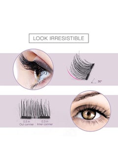 HY Dual Magnetic Eyelashes, 0.2mm Ultra Thin Magnet, Light weight & Easy to Wear, Best 3D Reusable Eyelashes with Applicator (8 Pcs with Tweezers)  - Image 4