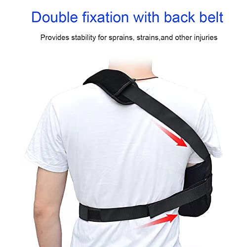 TODDOBRA Arm Sling Shoulder immobilizer for Shoulder Injury with Back Belt Men & Women Shoulder Immobilizer Left and Right Arm Lightweight Rotator Cuff Arm Support for Elbow Wrist Injury -(Size M) - Image 2
