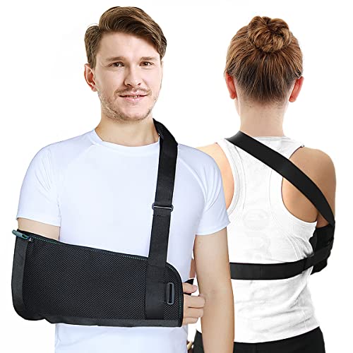 TODDOBRA Arm Sling Shoulder immobilizer for Shoulder Injury with Back Belt Men & Women Shoulder Immobilizer Left and Right Arm Lightweight Rotator Cuff Arm Support for Elbow Wrist Injury -(Size M) - Image 1
