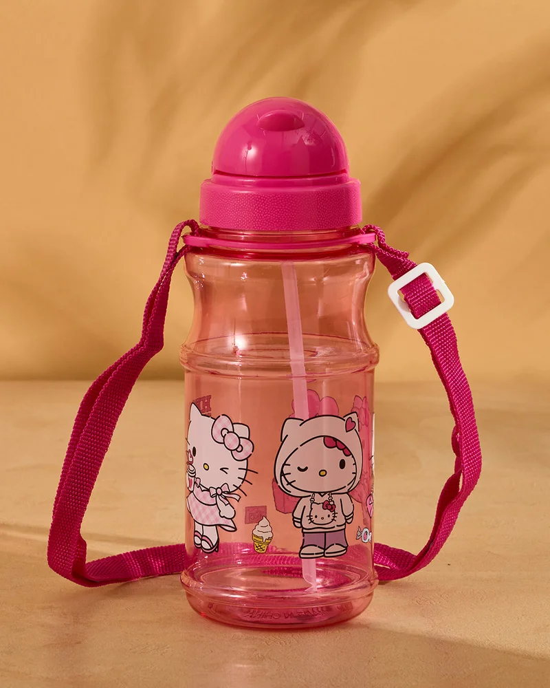 REDTAG Pink Hello Kitty Transparent Water Bottle