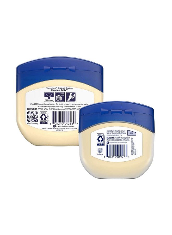 Vaseline Rich Moisturizing Cocoa Butter Healing Jelly Dermatologist Tested Nourishing Cocoa Butter Moisturizes And Relieves Dull Dry Skin Soothing & Gentle 13 Oz And 7.5 Oz Pack Of 2 - Image 3