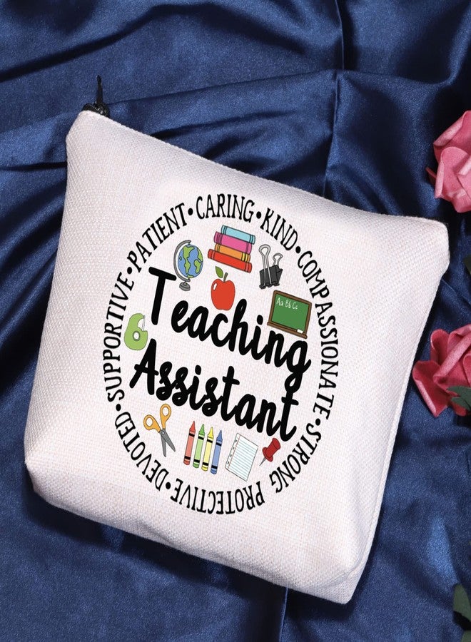 POFULL Teacher Assistant Appreciation Gift Teacher Aide Gift Teaching Assistant Retirement Gift Teaching Assistant Cosmetic Bag (Teaching Assistant bag) - Image 2